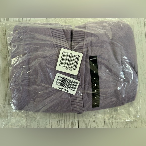 Torrid Women’s Cardigan Everyday Soft V-Neck Pocket Sweater Lavender - Picture 4 of 6